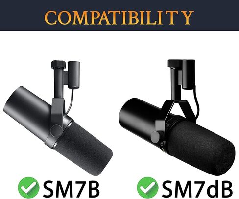 SOULWIT Pop Filter for Shure SM7B/SM7dB, Protective Mic Cover, Replacement Windscreen Foam - Cylinder Shape, Model RK345/RK345B in Saudi Arabia