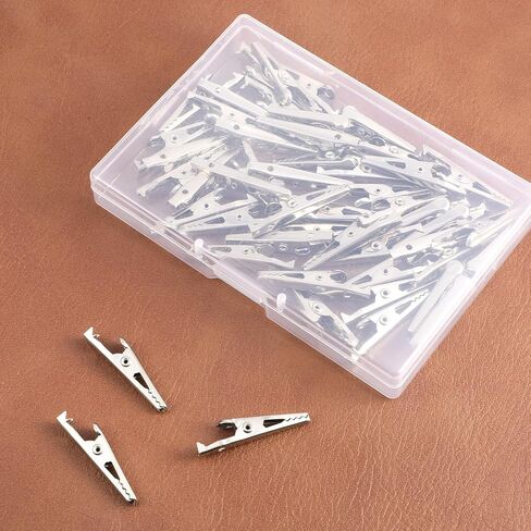 50Pcs Small Metal Alligator Clip 35mm Stainless Steel AlligatorClip | Stainless Steel, 35mm Small Size, Metal Alligator Clips for Hanging Photo, Picture, Electric Testing, DIY Crafts in Saudi Arabia