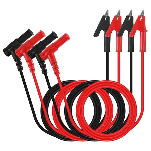 2Pack 4mm Banana Plug to Jack Male to Female Connectors Multimeter Test Lead Extensions Heavy Duty 14AWG Silicone Wires for Professional Electrical Testing in Kuwait