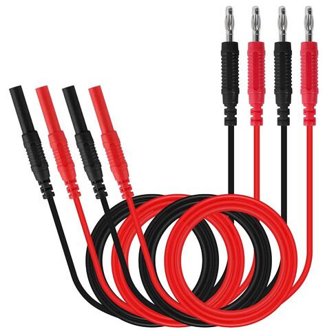 2Pack 4mm Banana Plug to Jack Male to Female Connectors Multimeter Test Lead Extensions Heavy Duty 14AWG Silicone Wires for Professional Electrical Testing in Kuwait