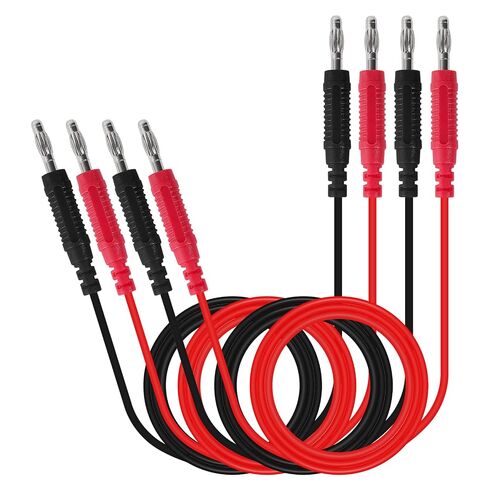 2Pack 4mm Banana Plug to Jack Male to Female Connectors Multimeter Test Lead Extensions Heavy Duty 14AWG Silicone Wires for Professional Electrical Testing in Kuwait