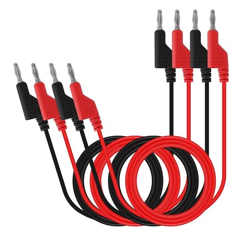 2Pack 4mm Banana Plug to Jack Male to Female Connectors Multimeter Test Lead Extensions Heavy Duty 14AWG Silicone Wires for Professional Electrical Testing in Kuwait