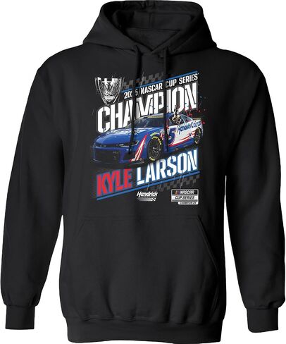 Checkered Flag Sports Kyle Larson 2025 NASCAR 2X Championship Hoodie Outerwear Sweatshirt Black in Saudi Arabia