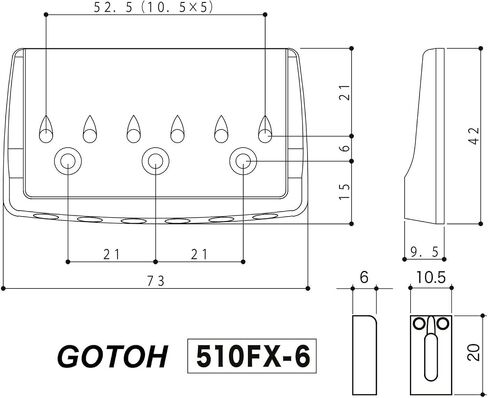 GOTOH 510FX-6 6-String Fixed Bridge CNC Machined w/Steel Saddles - Cosmo Black in Saudi Arabia