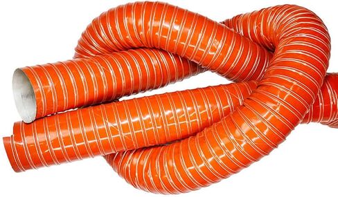 Automotive Silicone Flexible Brake Cooling Ducting Hose - 1-12 Inch, with Stainless Steel Clamps(L10mxID127mm) in Saudi Arabia