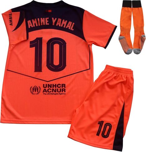 LeenBD Barca #10 Y. 25/26 Third Kids Soccer Jersey Shirts Football Futbol Socks Set Youth Sizes in Saudi Arabia