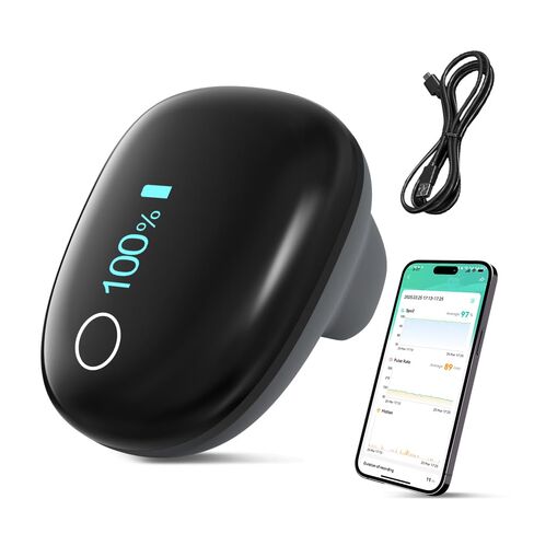 HOLFENRY JKS50G Ring Pulse Oximeter Fingertip | Continuous Oxygen Monitor Fingertip with Alarm O2 Continuous Pulse Oximeter Finger | Rechargeable Overnight Oximeter with Bundle APP & PC/Export Sleep Report in Saudi Arabia