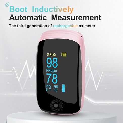Pulse oximeter fingertip, Oxygen Monitor fingertip Rechargeable, Oxygen Meter Finger Pulse Oximeter for Over-The-Counter Use - Precision Rapid Oximeter SpO2 Readings Outdoor Sports Home-OTC - Pink in Saudi Arabia