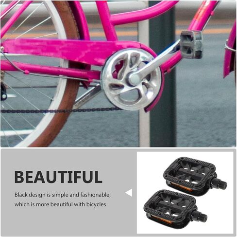 2pcs Bicycle Pedals Cycling Pedals Plastic Anti-Skid Outdoor Bike with Metric Thread for Mountain Bike Accessories and Road Replacement Parts in Saudi Arabia