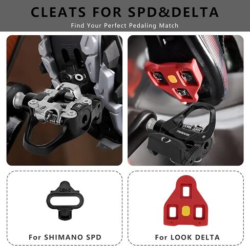 Thinvik Indoor Fitness Exercise Bike Pedals & Cleats for Peloton, Look Delta & Shimano SPD for Mountain Bike/Spin Bike in Saudi Arabia