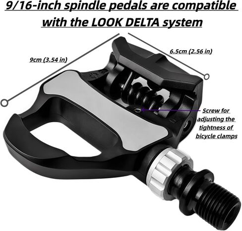 YBEKI 3-in-1 Indoor Cycling Pedals - Look Delta Compatible with Toe Clips & Cleats Included, Dual Sealed Bearings for Peloton, Schwinn, Sunny Spin Bike - 9/16" in Saudi Arabia