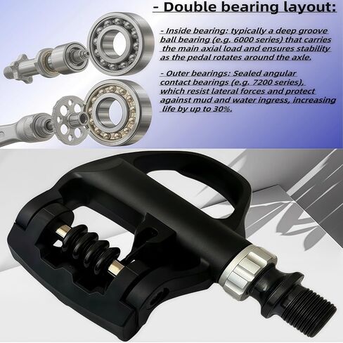 YBEKI 3-in-1 Indoor Cycling Pedals - Look Delta Compatible with Toe Clips & Cleats Included, Dual Sealed Bearings for Peloton, Schwinn, Sunny Spin Bike - 9/16" in Saudi Arabia