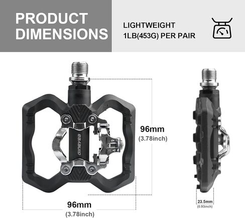 9/16" SPD Compatible Bike Pedals, Single-Sided Clipless Pedals with Flat Platform, Aluminum Alloy Body, Chromoly Steel Axle & 1DU+1 Bearing for MTB Gravel Road E-Bike, Black in Saudi Arabia