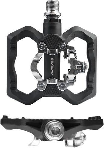 9/16" SPD Compatible Bike Pedals, Single-Sided Clipless Pedals with Flat Platform, Aluminum Alloy Body, Chromoly Steel Axle & 1DU+1 Bearing for MTB Gravel Road E-Bike, Black in Saudi Arabia