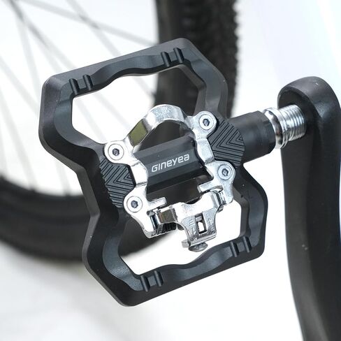 9/16" SPD Compatible Bike Pedals, Single-Sided Clipless Pedals with Flat Platform, Aluminum Alloy Body, Chromoly Steel Axle & 1DU+1 Bearing for MTB Gravel Road E-Bike, Black in Saudi Arabia