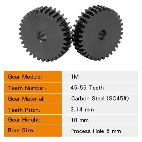 ترس SC45 # فولاذ كربوني 1M-45T/46T/47T/48T/49T/50T/51T/52T/53T/54T/55T 1 قطعة (1M48T (تتحمل 6 مم)) in Kuwait