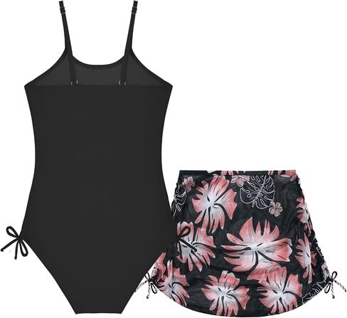 Weixinbuy Girl's One Piece Swimsuits with Mesh Skirt Bathing Suits Swimwear with Cover Up for Girls 9-16 Years in Kuwait