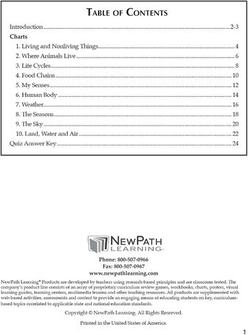 NewPath Learning Grade 1 Science Anchor Charts Set of 10 (12x18") & 25-Page Resource Guide Covering Life Science, Earth Science & Human Body for Classroom & Homeschool Use (94-9910) in Saudi Arabia