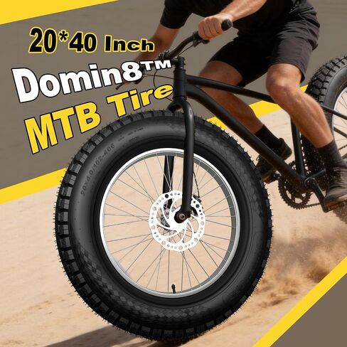 إطارات دراجة كهربائية بإطار سميك 20x4.0، عبوة واحدة | إطار عالي التحمل، مداس اتجاهي لجميع التضاريس، إطار دراجة بديل مقاوم للثقب لركوب الشوارع والممرات in Kuwait