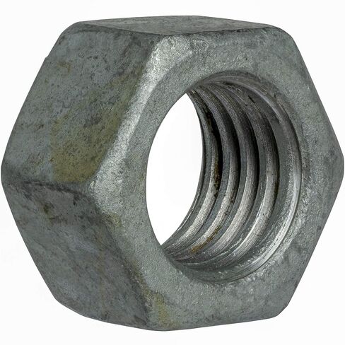 1"-8 Finished Hex Nuts, Grade 2 Steel, Hot Dip Galvanized Finish HDG, Quantity 5 By Fastenere in Kuwait