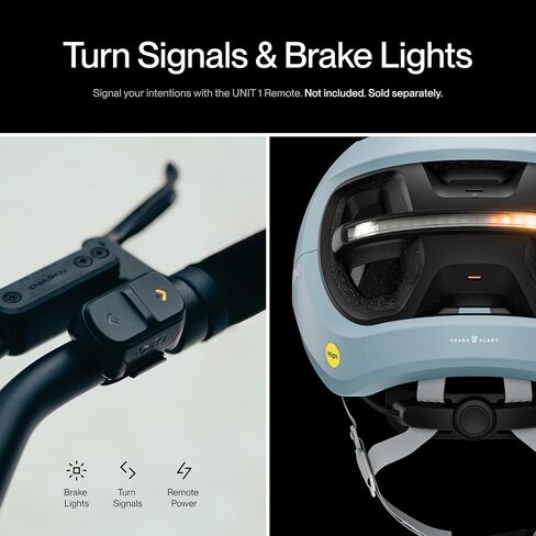 UNIT 1 AURA Hybrid Smart Bike Helmet (Medium) with MIPS + Wireless Handlebar Remote | Front & Rear LED Lights | Turn Signals & Brake Lights | Crash Alert | App-Controlled | Urban & Road Cycling System in Kuwait