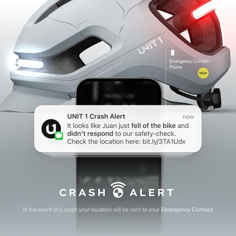 UNIT 1 AURA Hybrid Smart Bike Helmet (Medium) with MIPS + Wireless Handlebar Remote | Front & Rear LED Lights | Turn Signals & Brake Lights | Crash Alert | App-Controlled | Urban & Road Cycling System in Kuwait