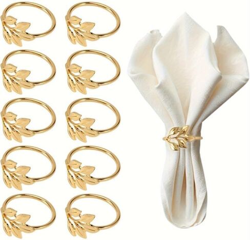 30pcs Gold-Plated Alloy Napkin Rings, Reusable Smooth Edge Napkin Holders for Weddings, Party Table Decorations, Celebrations, Festive Dinners, Easy Clean Silverware Rings for Cloth Napkins in Kuwait