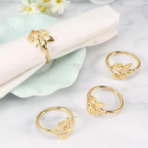 30pcs Gold-Plated Alloy Napkin Rings, Reusable Smooth Edge Napkin Holders for Weddings, Party Table Decorations, Celebrations, Festive Dinners, Easy Clean Silverware Rings for Cloth Napkins in Kuwait