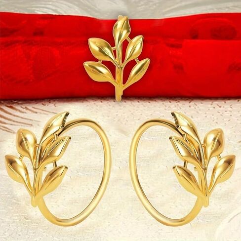 30pcs Gold-Plated Alloy Napkin Rings, Reusable Smooth Edge Napkin Holders for Weddings, Party Table Decorations, Celebrations, Festive Dinners, Easy Clean Silverware Rings for Cloth Napkins in Kuwait
