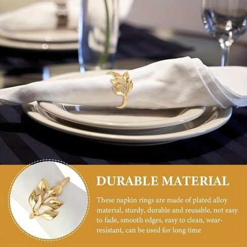30pcs Gold-Plated Alloy Napkin Rings, Reusable Smooth Edge Napkin Holders for Weddings, Party Table Decorations, Celebrations, Festive Dinners, Easy Clean Silverware Rings for Cloth Napkins in Kuwait