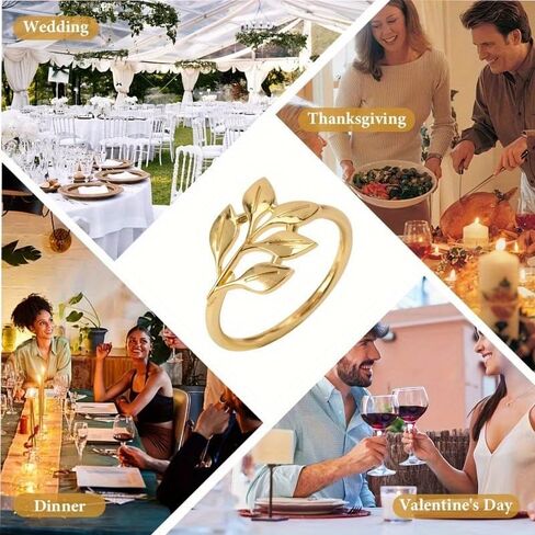 30pcs Gold-Plated Alloy Napkin Rings, Reusable Smooth Edge Napkin Holders for Weddings, Party Table Decorations, Celebrations, Festive Dinners, Easy Clean Silverware Rings for Cloth Napkins in Kuwait