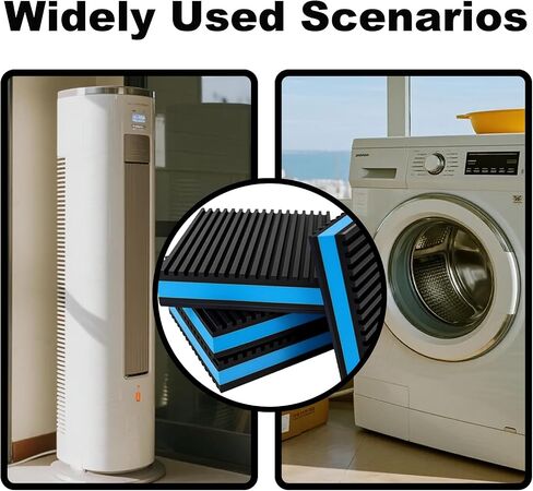وسادات شديدة التحمل مضادة للاهتزاز - وسادات تخميد الاهتزاز الميكانيكية 3DSKY مقاس 4 بوصة × 4 بوصة × 7/8 بوصة من مادة إي في إيه لعزل الصوت لمكيفات الهواء والضواغط والتدفئة والتهوية وتكييف الهواء وغسالة ومجفف وطاحونة (4 عبوات) in Kuwait
