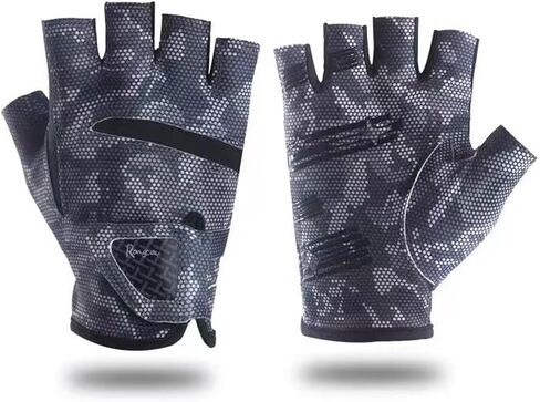 Mawjom Fishing Gloves for Men Women Full Palm Protection Grip for Gym Training Fitness Weightlifting Exercise Half Finger in Kuwait