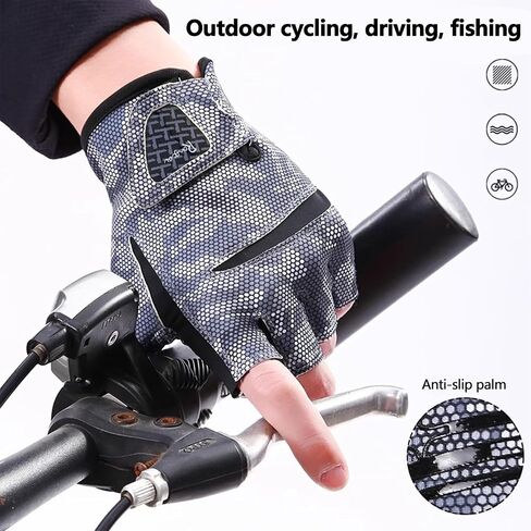 Mawjom Fishing Gloves for Men Women Full Palm Protection Grip for Gym Training Fitness Weightlifting Exercise Half Finger in Kuwait