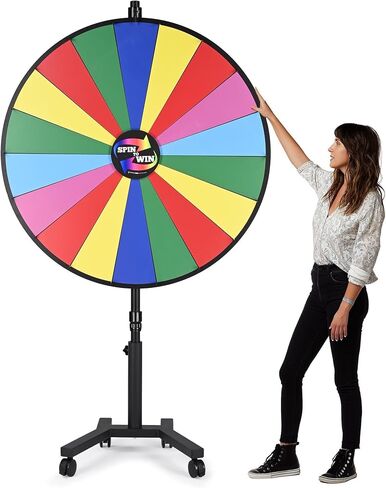 WinSpin 36" 3in1 Prize Wheel with Mobile Base Spinning Raffle Trade Show Market in Kuwait