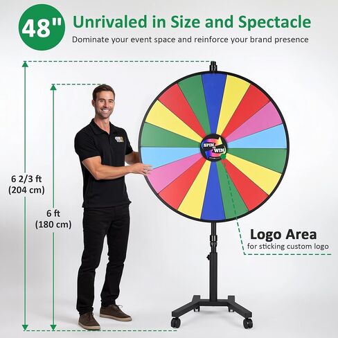 WinSpin 36" 3in1 Prize Wheel with Mobile Base Spinning Raffle Trade Show Market in Kuwait