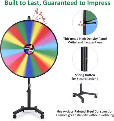 WinSpin 36" 3in1 Prize Wheel with Mobile Base Spinning Raffle Trade Show Market in Kuwait