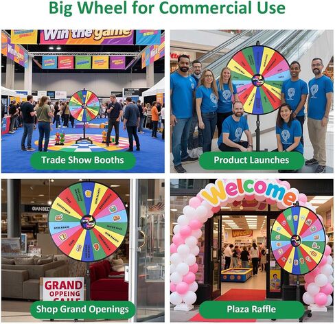 WinSpin 36" 3in1 Prize Wheel with Mobile Base Spinning Raffle Trade Show Market in Kuwait