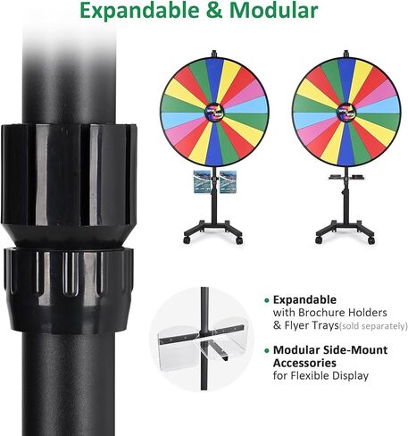 WinSpin 36" 3in1 Prize Wheel with Mobile Base Spinning Raffle Trade Show Market in Kuwait