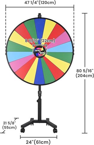 WinSpin 36" 3in1 Prize Wheel with Mobile Base Spinning Raffle Trade Show Market in Kuwait