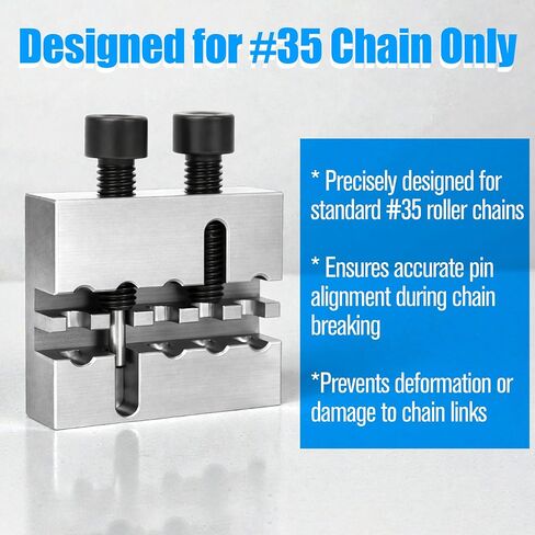 #35 Chain Breaker Tool, 1PC Racing Breaking Press, CNC Cacbon Steel Material Construction, Heavy Duty Precision Chain Grooves Breaking Tool, 6 Pins Design in Kuwait