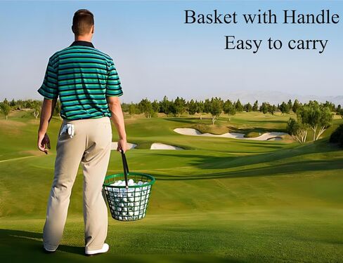 Golf Balls Basket Ball Bucket Golf Balls Container Case with Handle,Balls Holder, Can Holds 25 Balls,Green Color in Kuwait