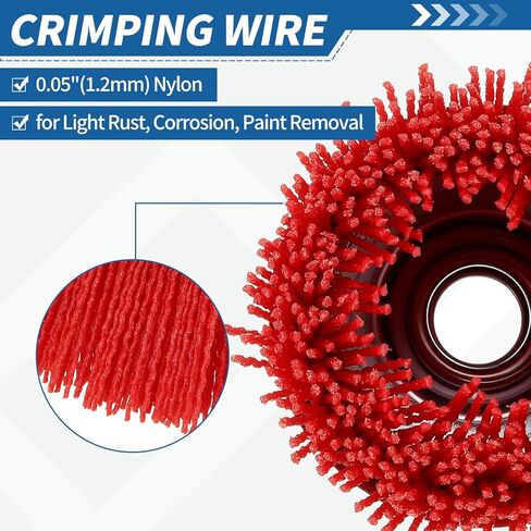 Wire Brush for Angle Grinder Set 2Pack, Crimping Steel Wire 6" (Nylon) Wire Cup with 5/8 Inch-11 Threaded Arbor - for Rust, Clean, Deburring on Cast Iron in Saudi Arabia