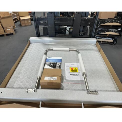 SellEton SL-Wheelchair-1k منصة ميزان الكرسي المتحرك المصنوعة من الألومنيوم للخدمة الشاقة 1000 رطل × 0.2 رطل - مقياس كرسي الطبل مع منصة ألمنيوم مزدوجة المنحدر - موازين محمولة للأطباء in Kuwait