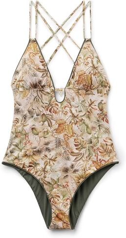 CALZEDONIA Woman's Tropical Foliage One Piece Swimsuit in Kuwait