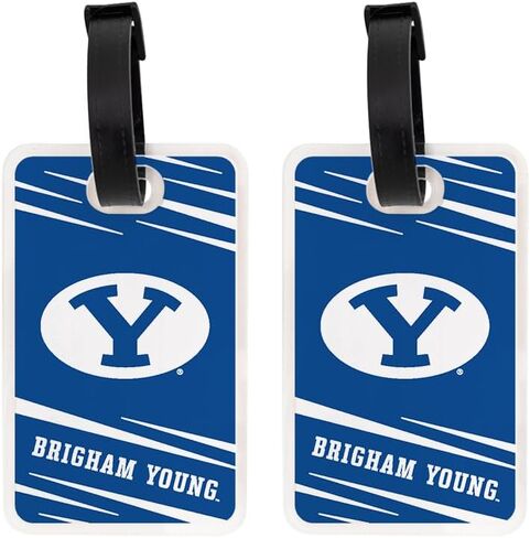 علامة الأمتعة لجامعة Desert Cactus Brigham Young - بطاقة تعريف السفر الرسمية من BYU Cougars المكونة من قطعتين لحقائب السفر والحقائب والحقائب المحمولة (عبوة من عبوتين من علامة الأمتعة الأكريليك A) in Kuwait