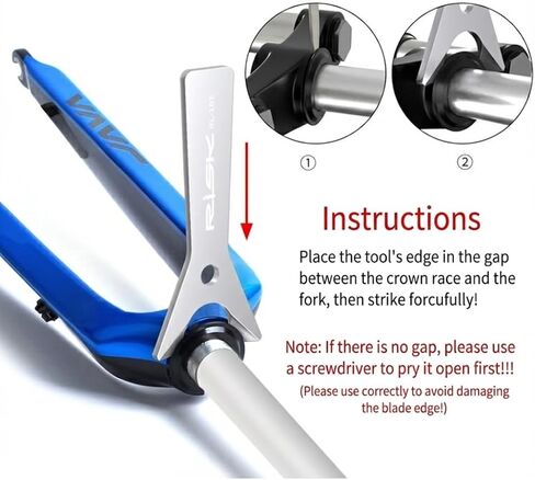 Bicycle Fork Crown Race Removal Tool – Heavy Duty Headset Base Spacer Remover for 1-1/8" Straight & 1-1/2" Tapered Steerer Tubes – MTB & Road Bike Maintenance Repair Tool in Kuwait