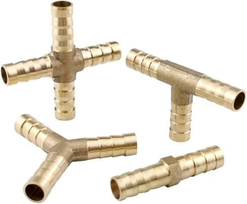 Nipple Connector Pipe Fitting Barb,4 5 6 8 10 12 14 16 19 25mm Hose Brass Hosetail Straight Elbow Tee Y Cross 2/3/4 Way Splitter Home Garden(Y Shaped,19mm) in Kuwait