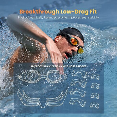 نظارات السباحة الذكية Holoswim 3 Pro، نظارات السباحة AR مع شاشة عرض، نظام تحديد المواقع والبوصلة، تتبع البيانات وخطط التدريب لحمام السباحة والمياه المفتوحة، مستشعر 10 محاور، شاشة عالية الدقة 64 × 128، TÜV مضاد للضباب in Kuwait