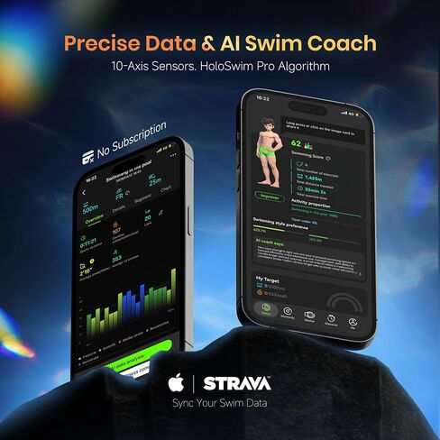 نظارات السباحة الذكية Holoswim 3 Pro، نظارات السباحة AR مع شاشة عرض، نظام تحديد المواقع والبوصلة، تتبع البيانات وخطط التدريب لحمام السباحة والمياه المفتوحة، مستشعر 10 محاور، شاشة عالية الدقة 64 × 128، TÜV مضاد للضباب in Kuwait